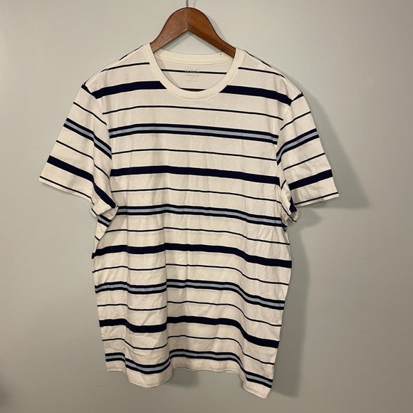 J.CREW Other - J Crew Men's White Navy Blue Striped Lightweight Short Sleeve T-shirt Size L